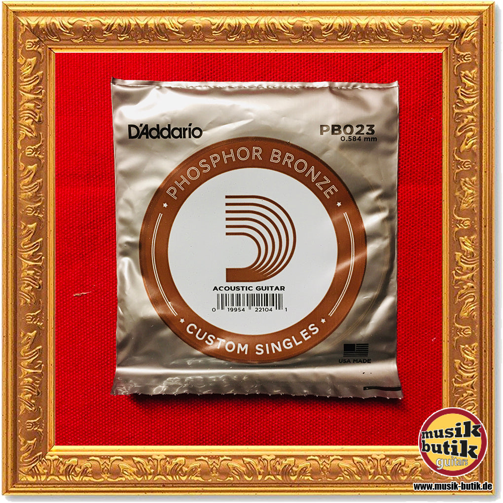 D'Addario PB023 Einzelsaite für Akustikgitarre, mit Phosphorbronze umsponnen, .023