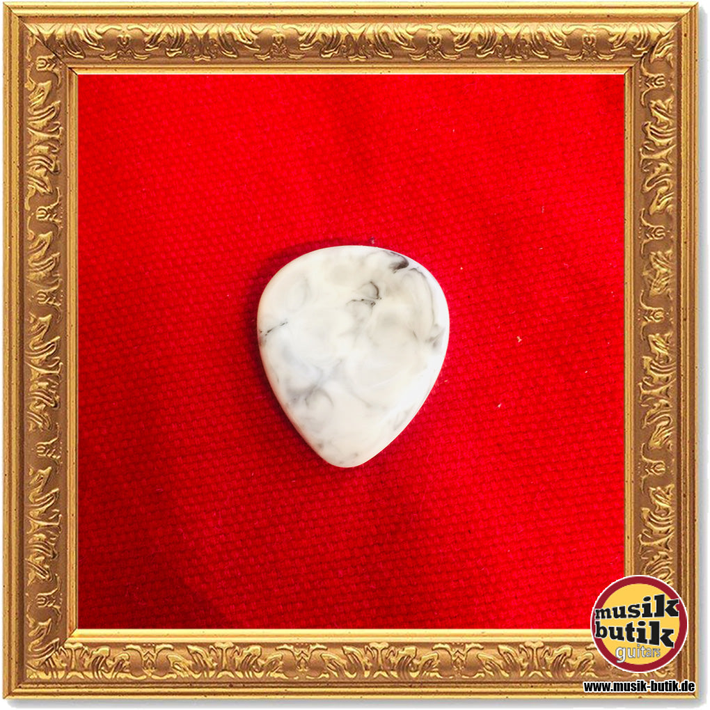 Stanford Guitar Pick Stoned White Black Resin