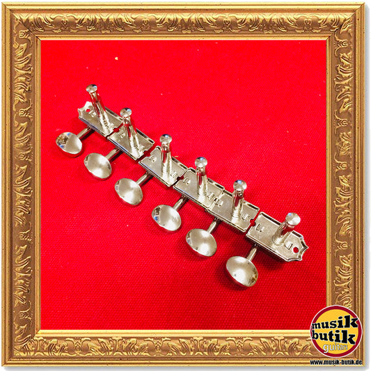Faber Kluson style tuners, 6 in line, separate bushing, nickel glossy FKT6L-NG 3510-0