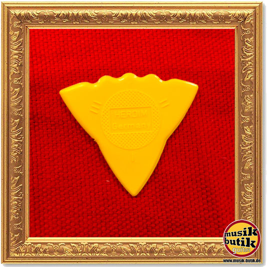 Herdim Nylon Plektrum mit drei verschieden starken Spitzen gelb