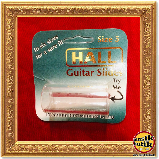 Hall Guitar Slide - Clear Pyrex Long Size 5