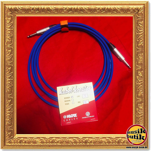 Klotz Instrumentenkabel AC-104 mit Neutrik-Steckern blau 3 Meter gerade / gerade