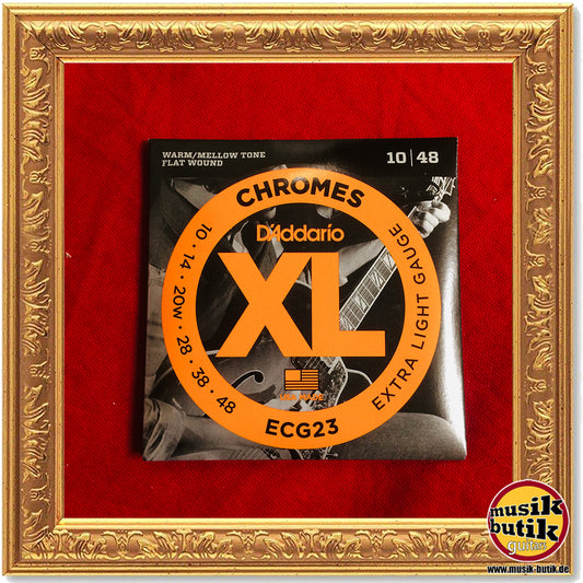D'Addario ECG23 Chromes, Flatwound Saiten für E-Gitarre, Extra Light, 10-48