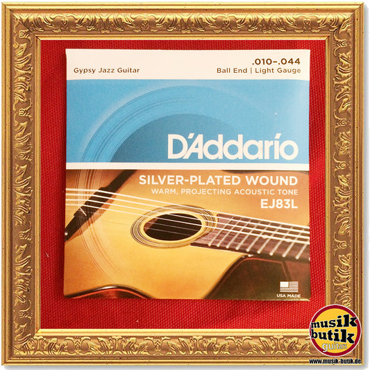 D'Addario EJ83L Gypsy Jazz, Ball End, Light, 10-44