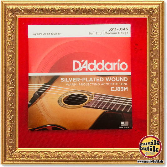 D'Addario EJ83M Gypsy Jazz, Ball End, Medium, 11-45