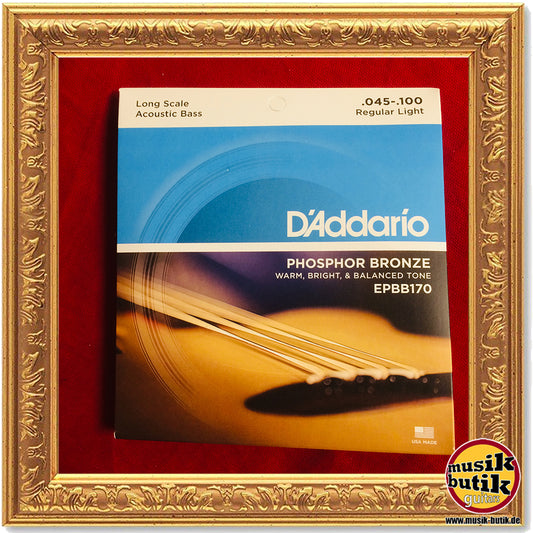 D'Addario EPBB170 Saiten für Akustik-Bassgitarre, Phosphorbronze, 45-100, Long Scale