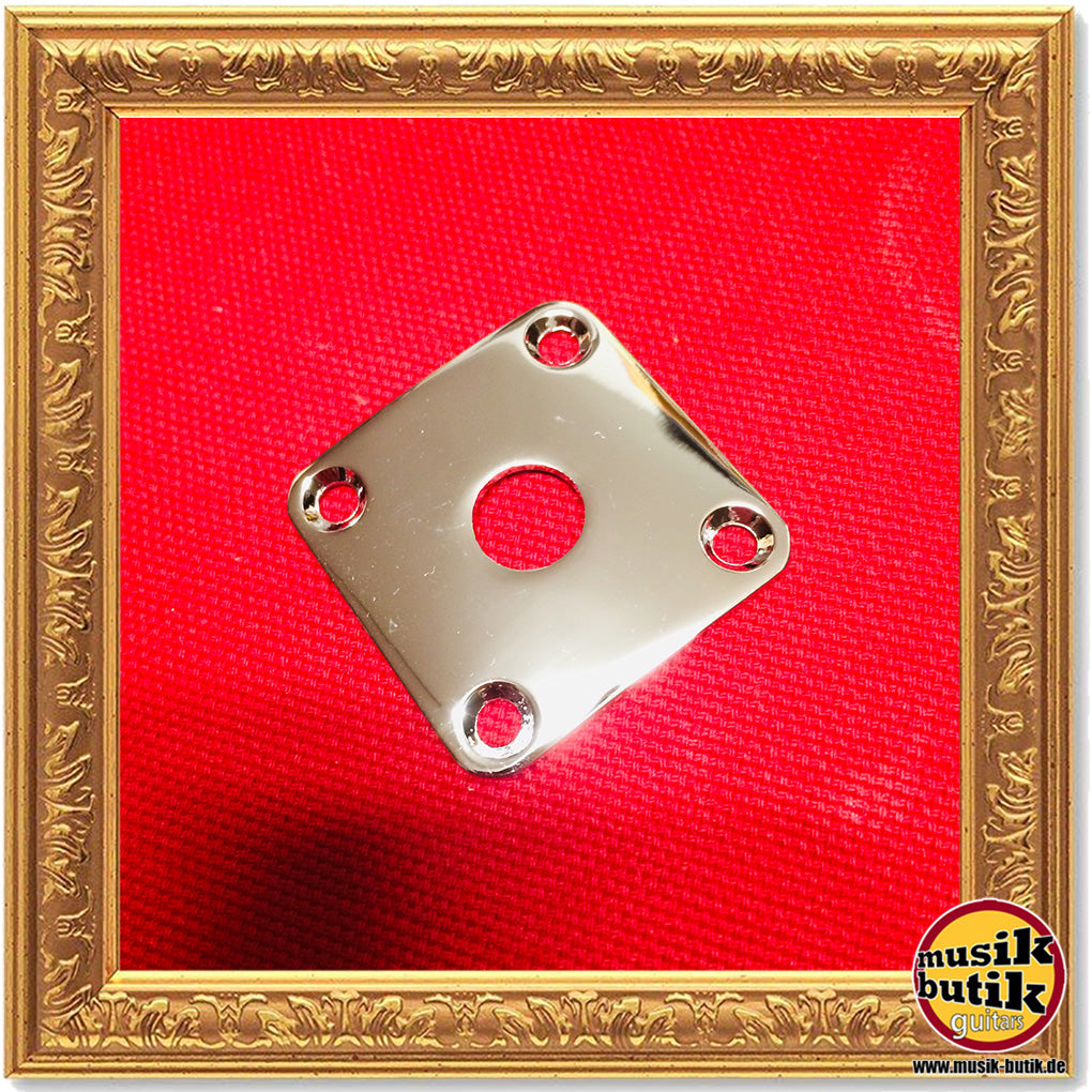 göldo 4-Loch Buchsenblech für Les Paul, chrom, gebogen JLP0C