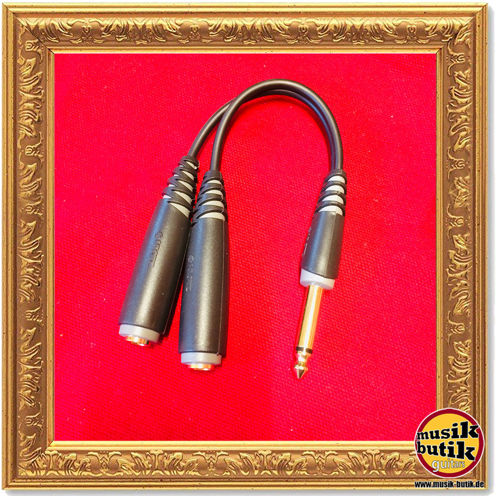 Klotz AYU2 Y-Kabel 0,2 m schwarz gold