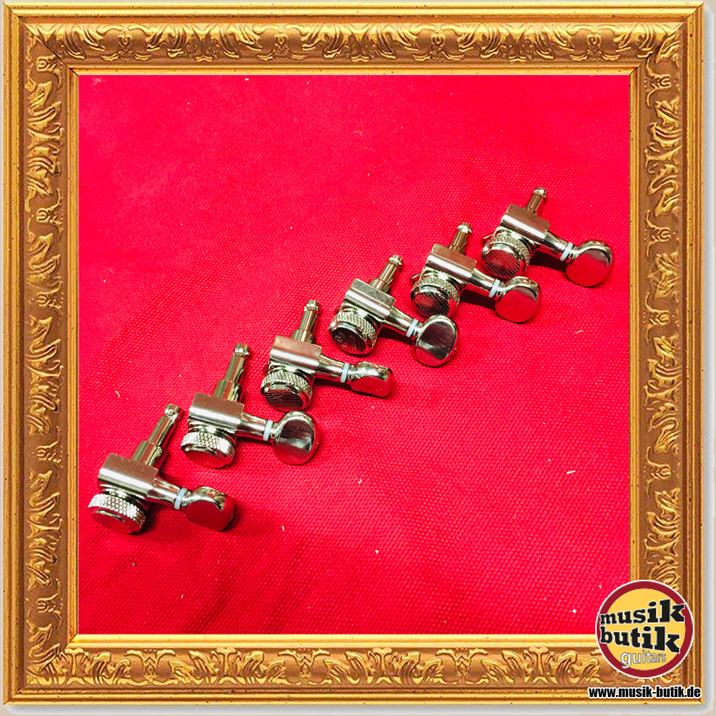 Kluson Backlock Tuners, ovaler Flügel, 6 links, nickel