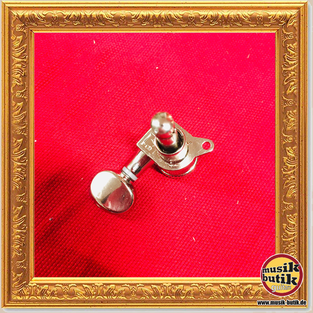 Kluson Backlock Tuners, ovaler Flügel, 6 links, nickel