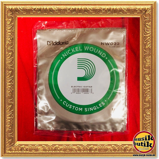 D'Addario NW022 Einzelsaite für E-Gitarre, mit Nickel umsponnen, .022