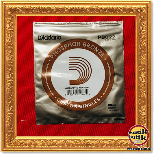 D'Addario PB022 Einzelsaite für Akustikgitarre, mit Phosphorbronze umsponnen, .022