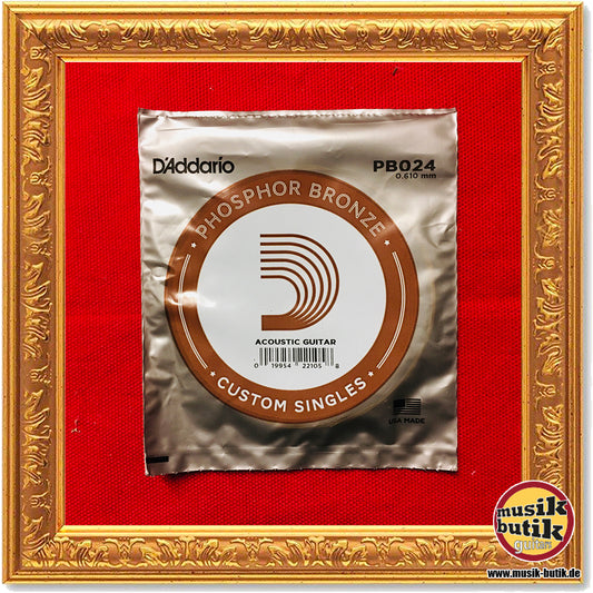 D'Addario PB024 Einzelsaite für Akustikgitarre, mit Phosphorbronze umsponnen, .024