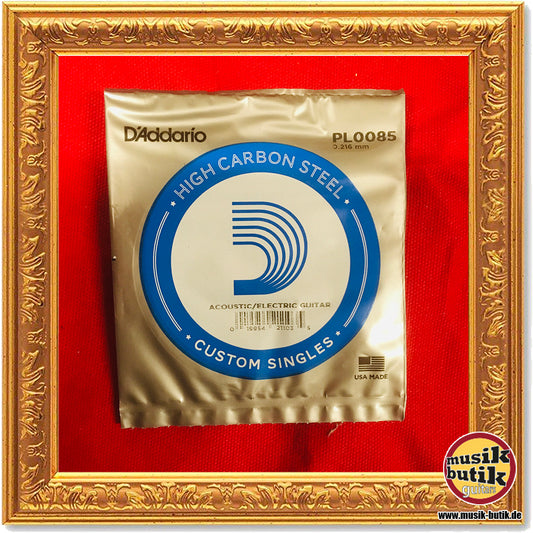 D'Addario PL0085 Einzelsaite für Gitarre, blanker Stahl, .0085