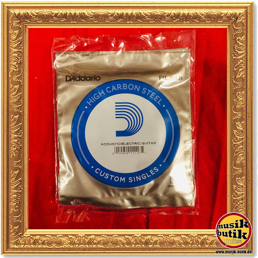 D'Addario PL018 Einzelsaite für Gitarre, blanker Stahl, .018